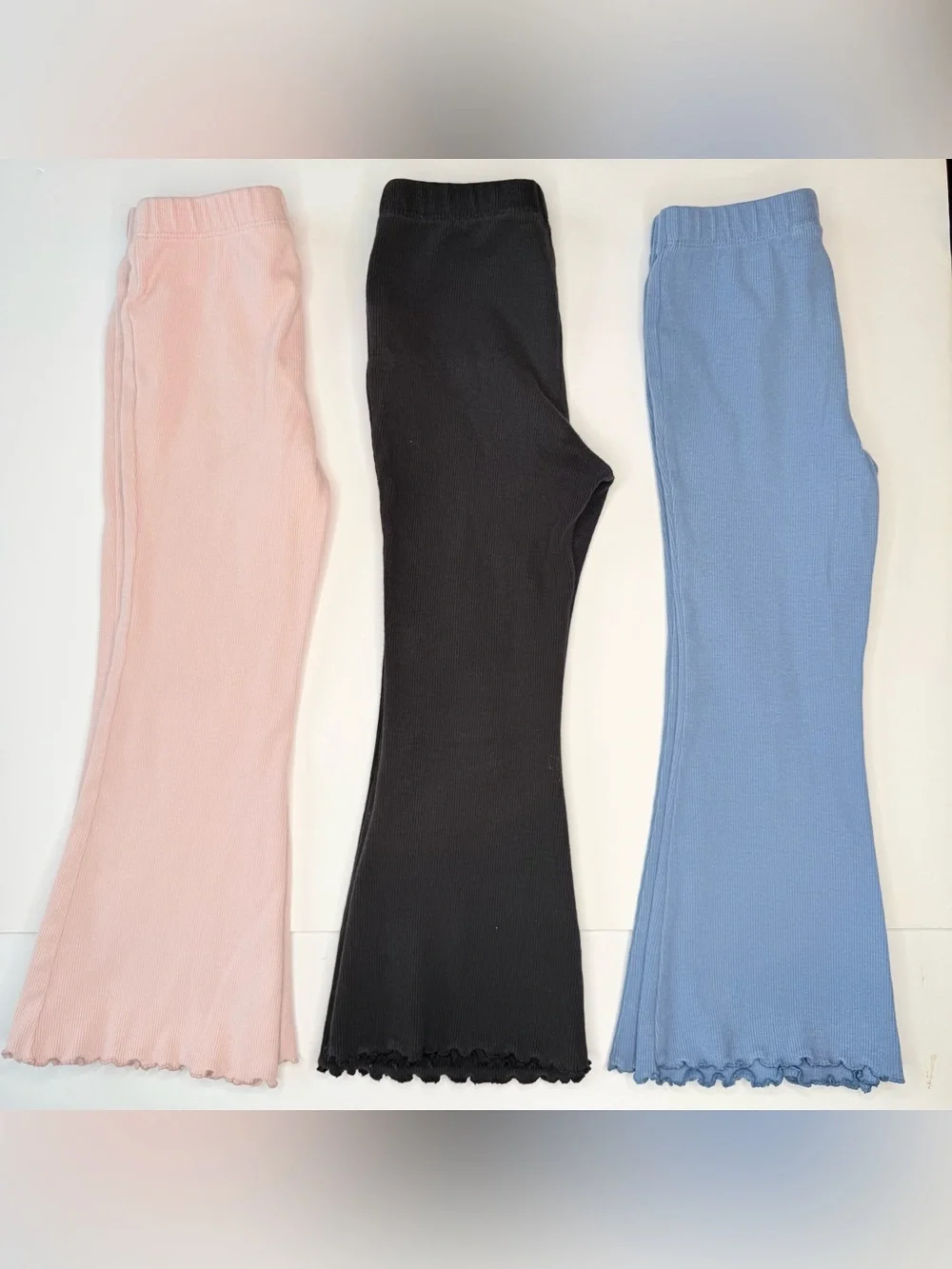 Baby Gap Girls Leggings Size 4T Lot Of 3 Flare Blue Pink Black Ribbed